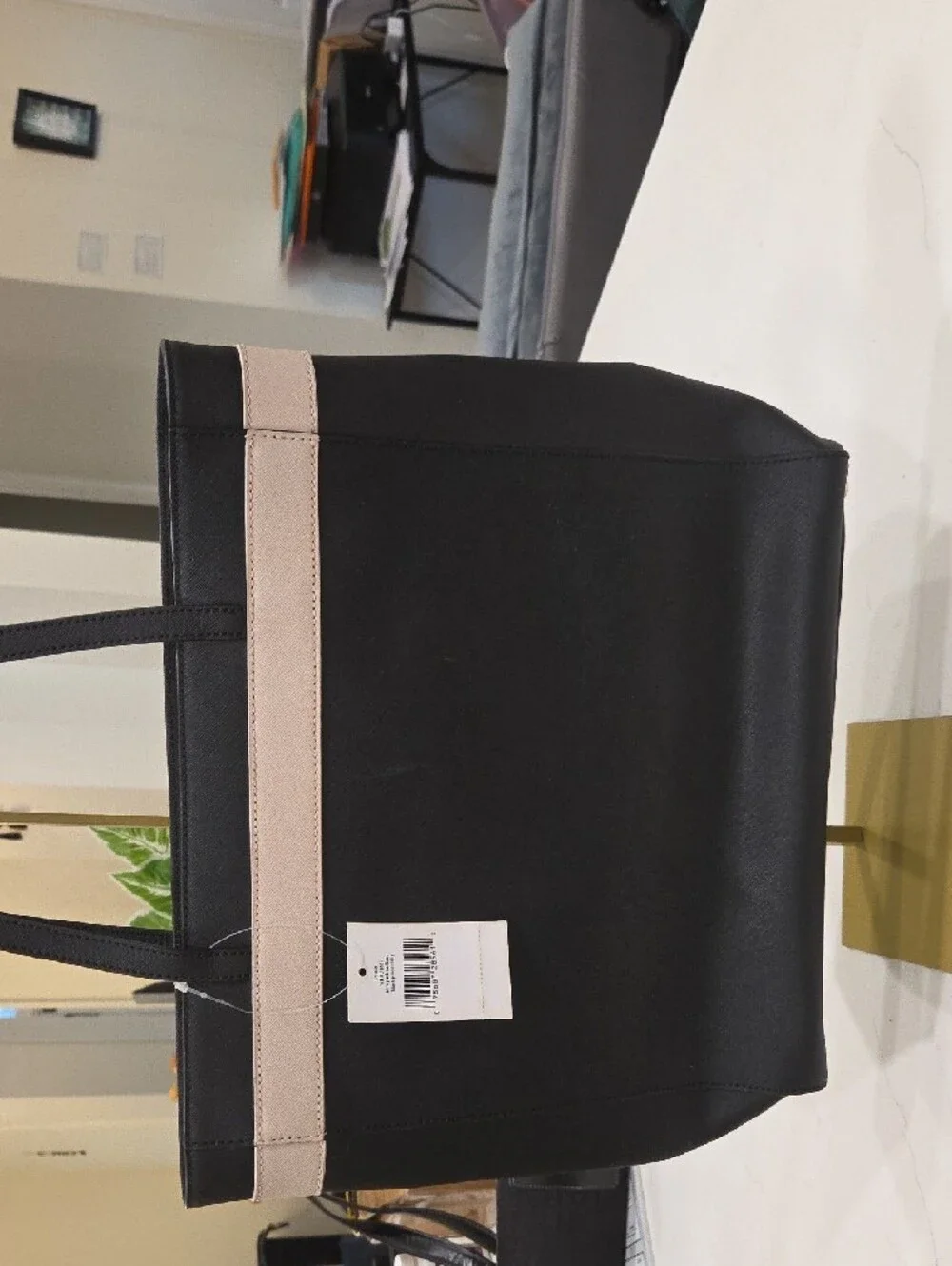 kate spade Black Tote with Blush Bow Trim